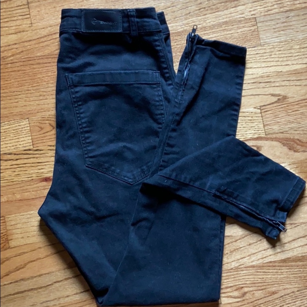 Black Denim Ex-Pent high rise skinny, zip ankle - Picture 10 of 11